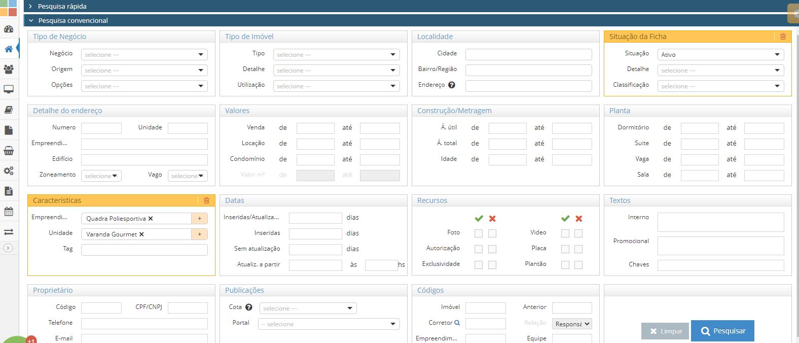 2 – Na Pesquisa Convencional , inclua as características em Empreendimento e-ou Unidade.JPG