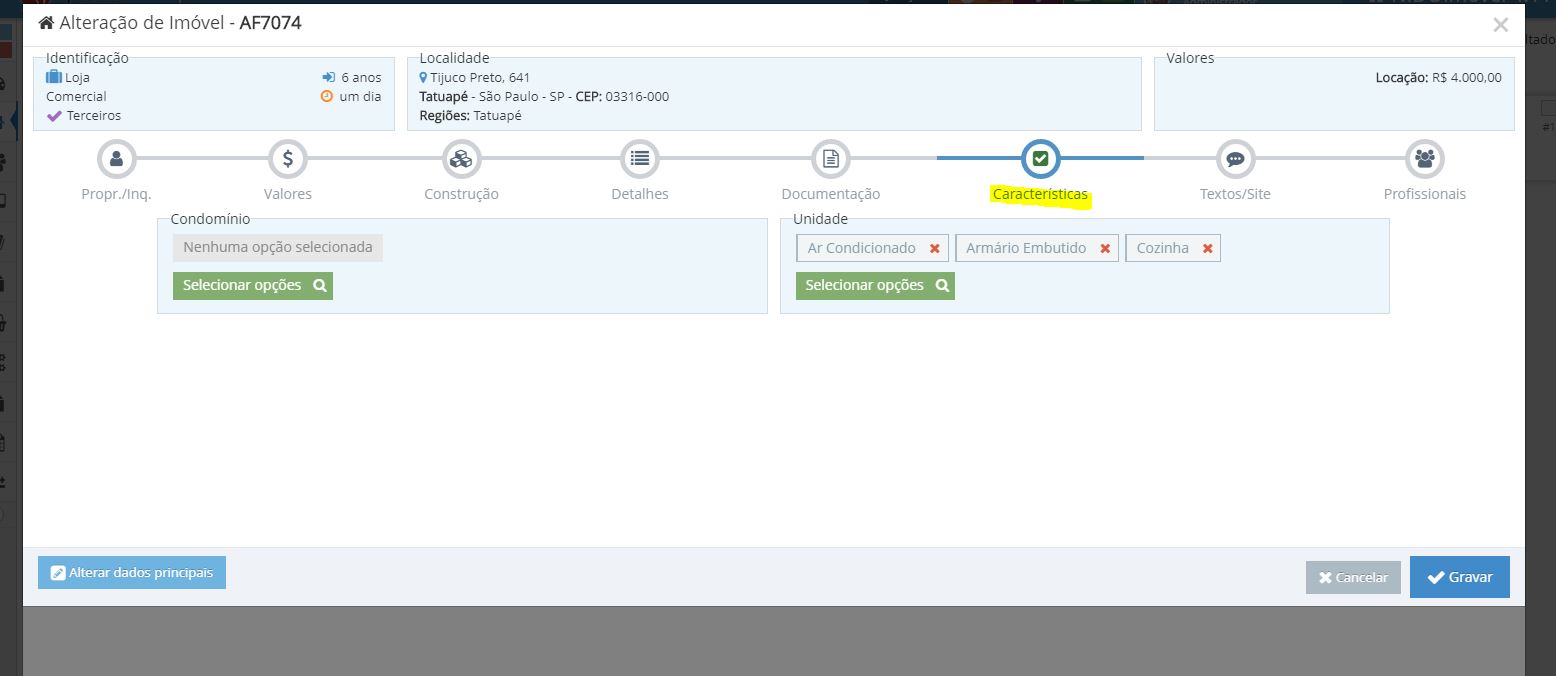 No momento do Cadastro, ou quando solicitar a Alteração, inclua as Características do IMÓVEL ou do CONDOMÍNIO.JPG